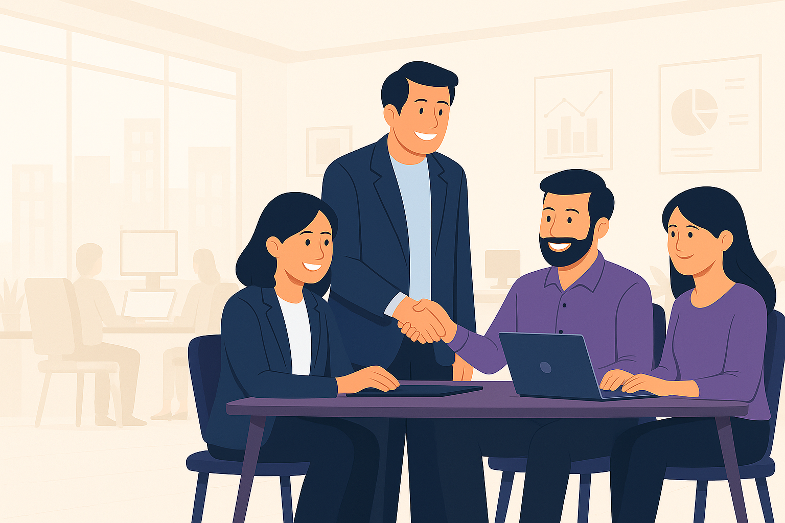 Professionals collaborating — recruitment, manpower and IT consulting